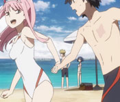 franxx pilots at the beach